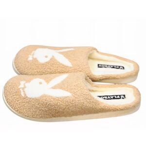 Playboy Logo Bunny Plush Slip-On Slippers